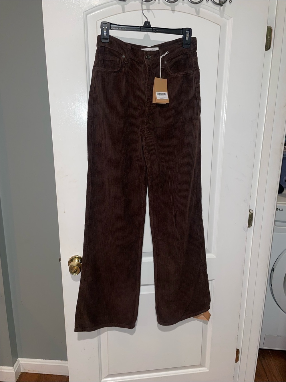 New! Reformation Cary High Rise Slouchy Wide Leg Corduroy Pants Brown Espresso🤎 - Picture 5 of 8